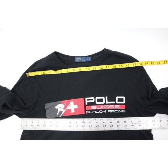 polo ralph lauren women’s L suisse 16 slalom racing cutoff pullover shirt skiing - Picture 8 of 8
